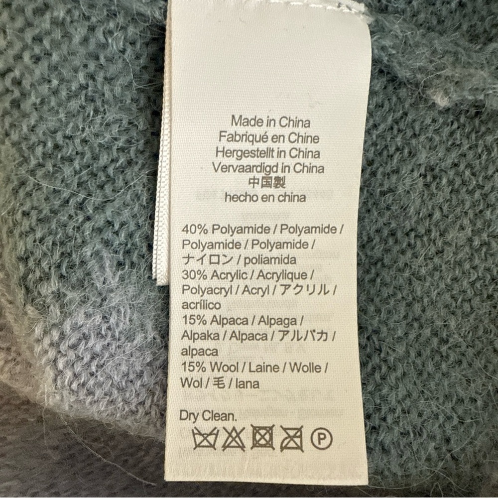 J. Crew Diamond Checked Crewneck Sweater Alpaca Wool Blend Women’s Size Medium - Picture 8 of 11